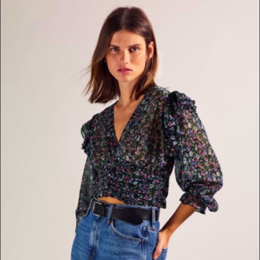 ZARA Floral Print Top Multicolored